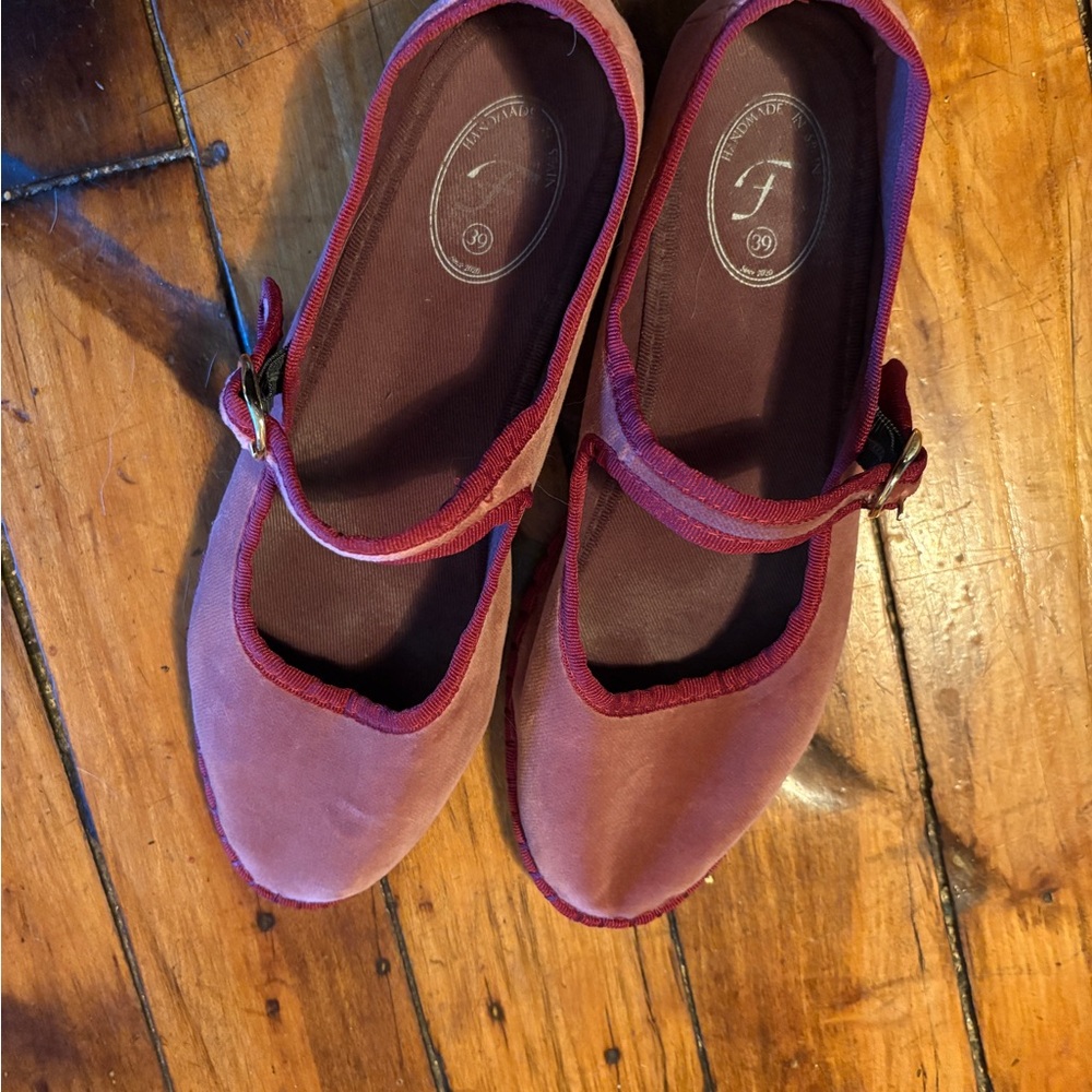 Flabeus Velvet Mary Janes